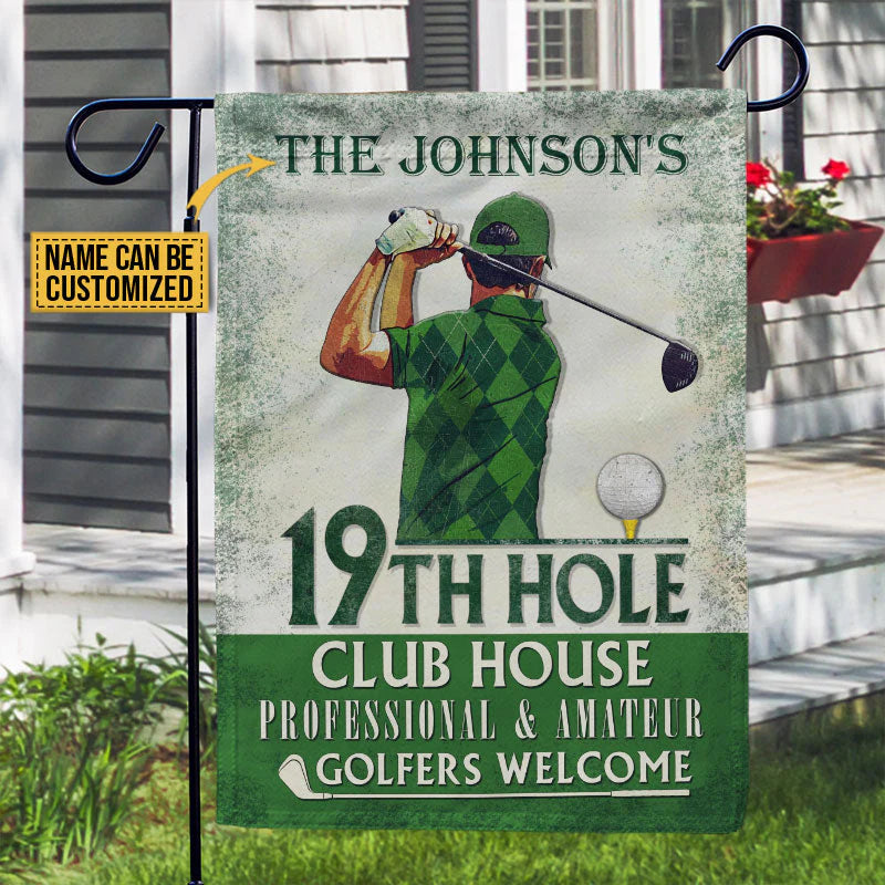 Garden Flag material and size view - Personalized Golf Garden Flag