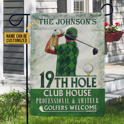 Garden Flag material and size view - Personalized Golf Garden Flag