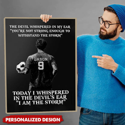 Canvas / Poster material and size view - Custom Soccer Boy Poster