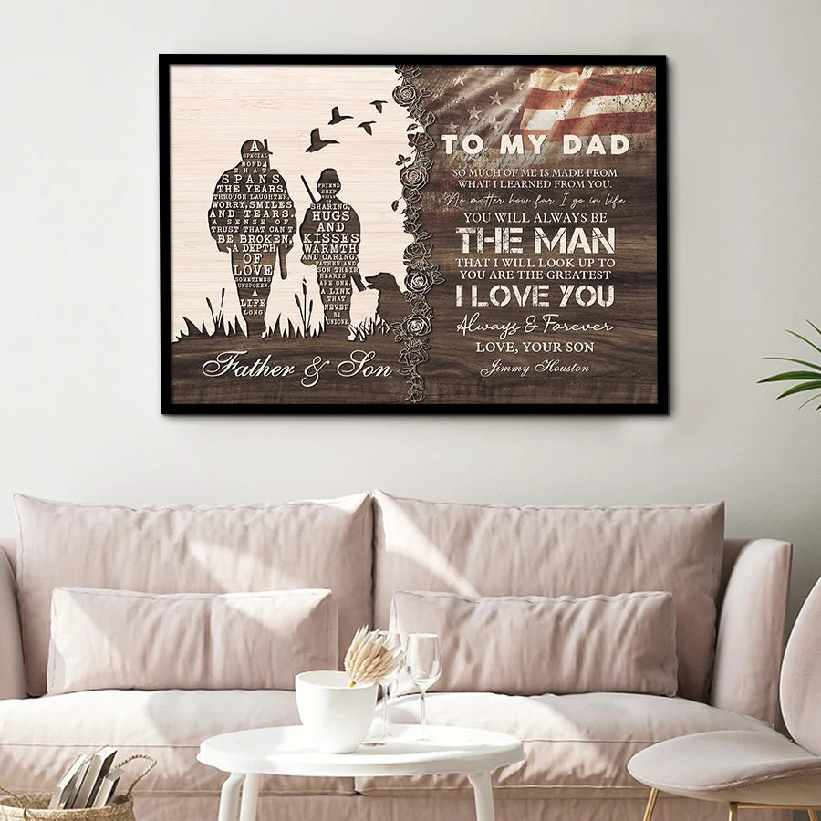Father’s Day Gift Canvas | To My Dad Father Son Hunting Together
