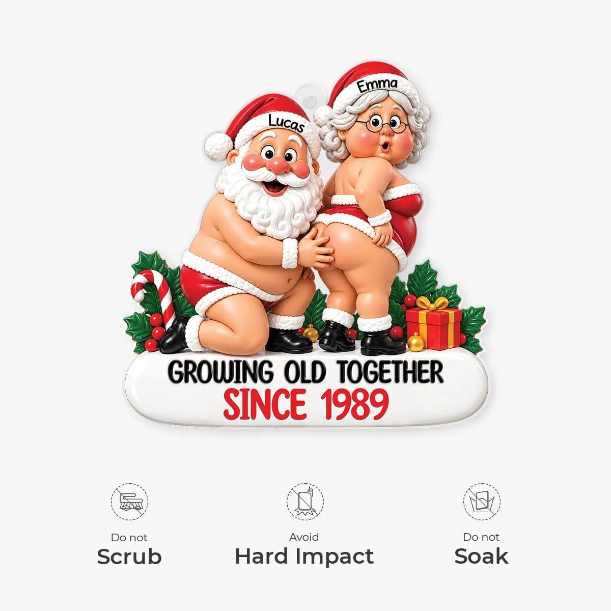 Growing Old Together Personalized Acrylic Ornament for Couples - Funny Christmas Gift for Husband Wife