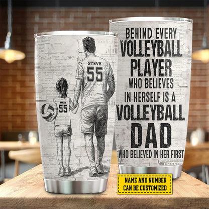 Custom Volleyball Dad Tumbler personalization view for Dad