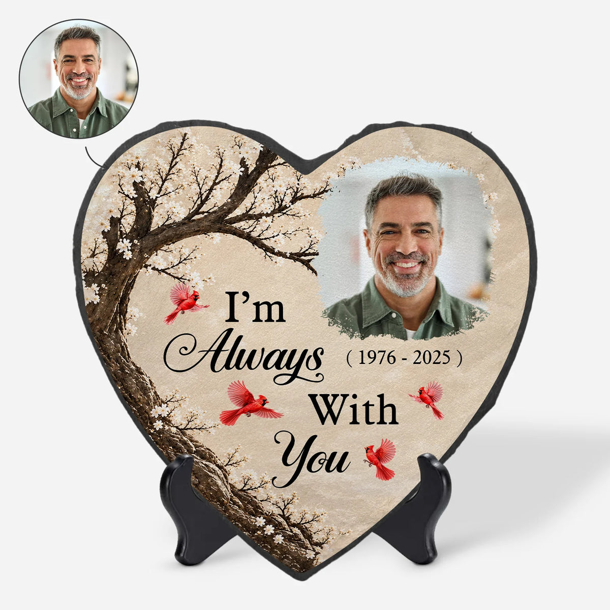 I'm Always With You - Personalized Memorial Plaque Slate Stone for Family Memorial