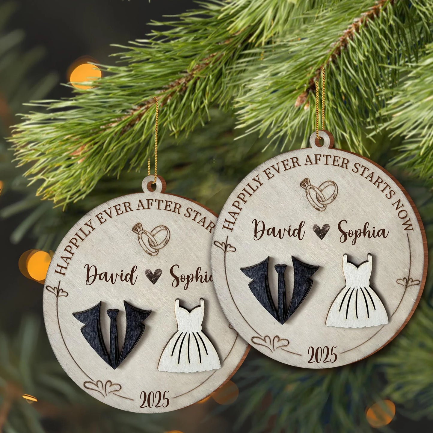 Personalized Wedding Ornament for Couples with personalized design details for meaningful gifting image 6