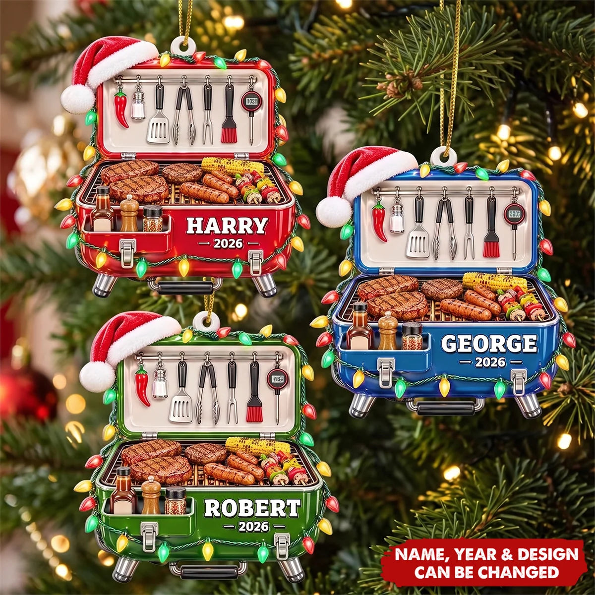 Grill Master Personalized BBQ Smoker Ornament - Custom Christmas Keepsake Gift for Husband