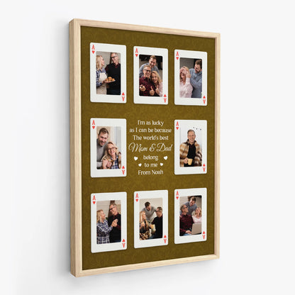 "World's Best Mom" Personalized Photo Playing Card Canvas / Poster - Custom Keepsake Gift