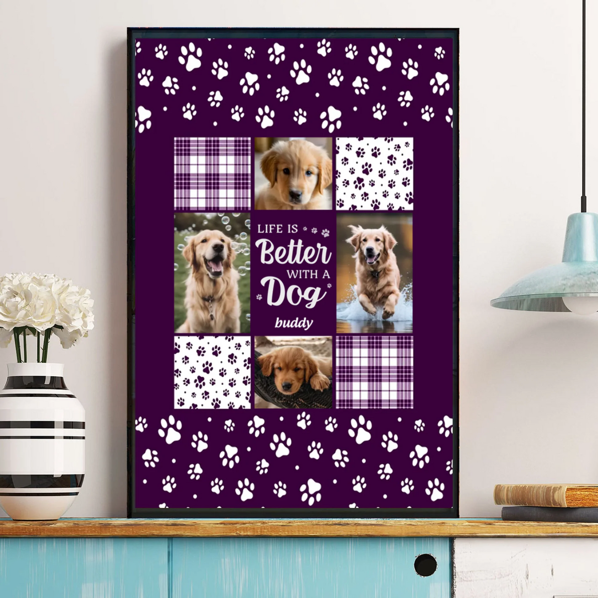 Your Wings Were Ready Personalized Dog Memorial Canvas / Poster - Custom Pet Photo Wall Art
