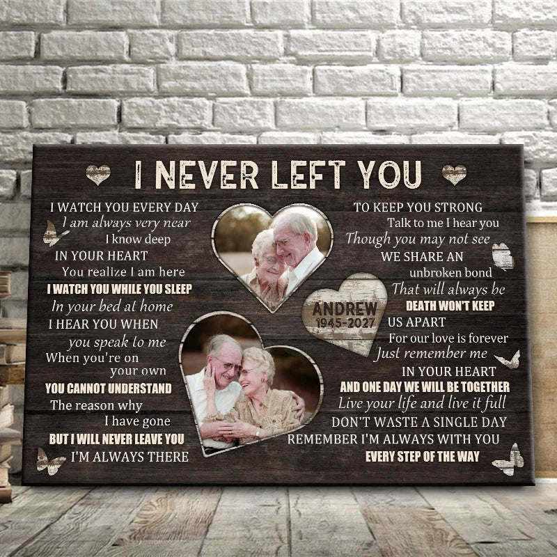 "I Never Left You I Watch You Everyday" - Personalized Memorial Canvas / Poster for Bereaved Family