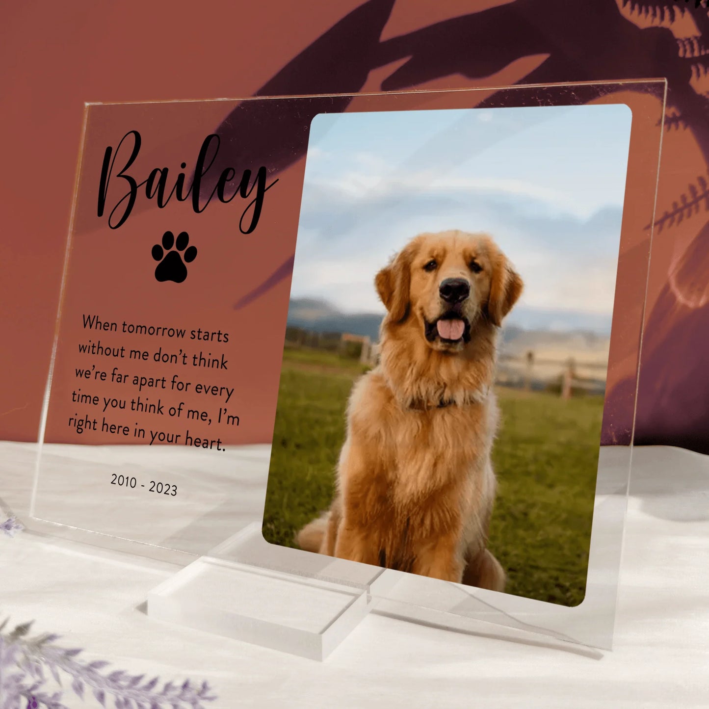 Personalized Dog Memorial Plaque personalization view for Dog Lovers