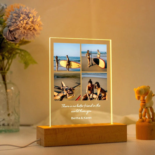 Custom Photo LED Night Light - Personalized Gift for Couples & Friends