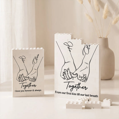 From Our First Kiss To Our Last Breath - Personalized Building Brick Keepsake for Couples