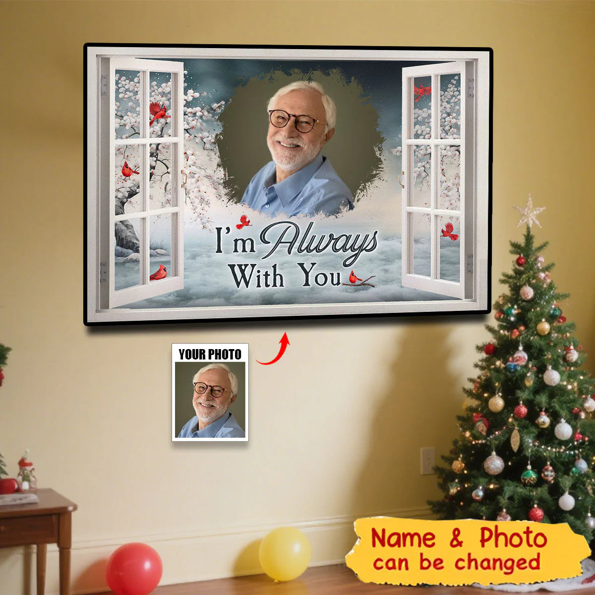 Custom Memorial Photo Canvas personalization view for Family