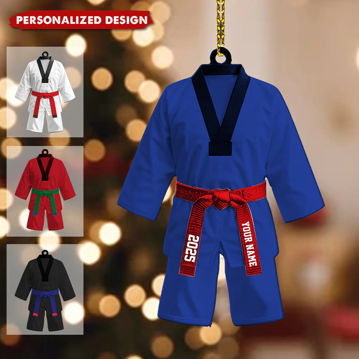 Acrylic Ornament material and size view - Custom Taekwondo Ornament