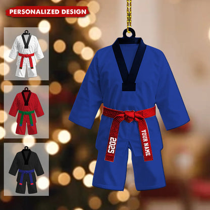 Acrylic Ornament material and size view - Custom Taekwondo Ornament
