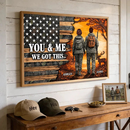 Custom Hunting Couple Canvas for Wife with personalized design details for meaningful gifting image 6