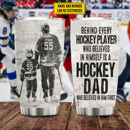 Personalized Hockey Dad Tumbler personalization view for Dad