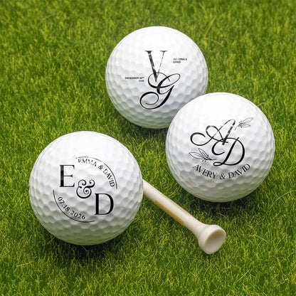 Personalized Wedding Golf Balls - Custom Name Couple Gift Keepsake for Golf Lovers