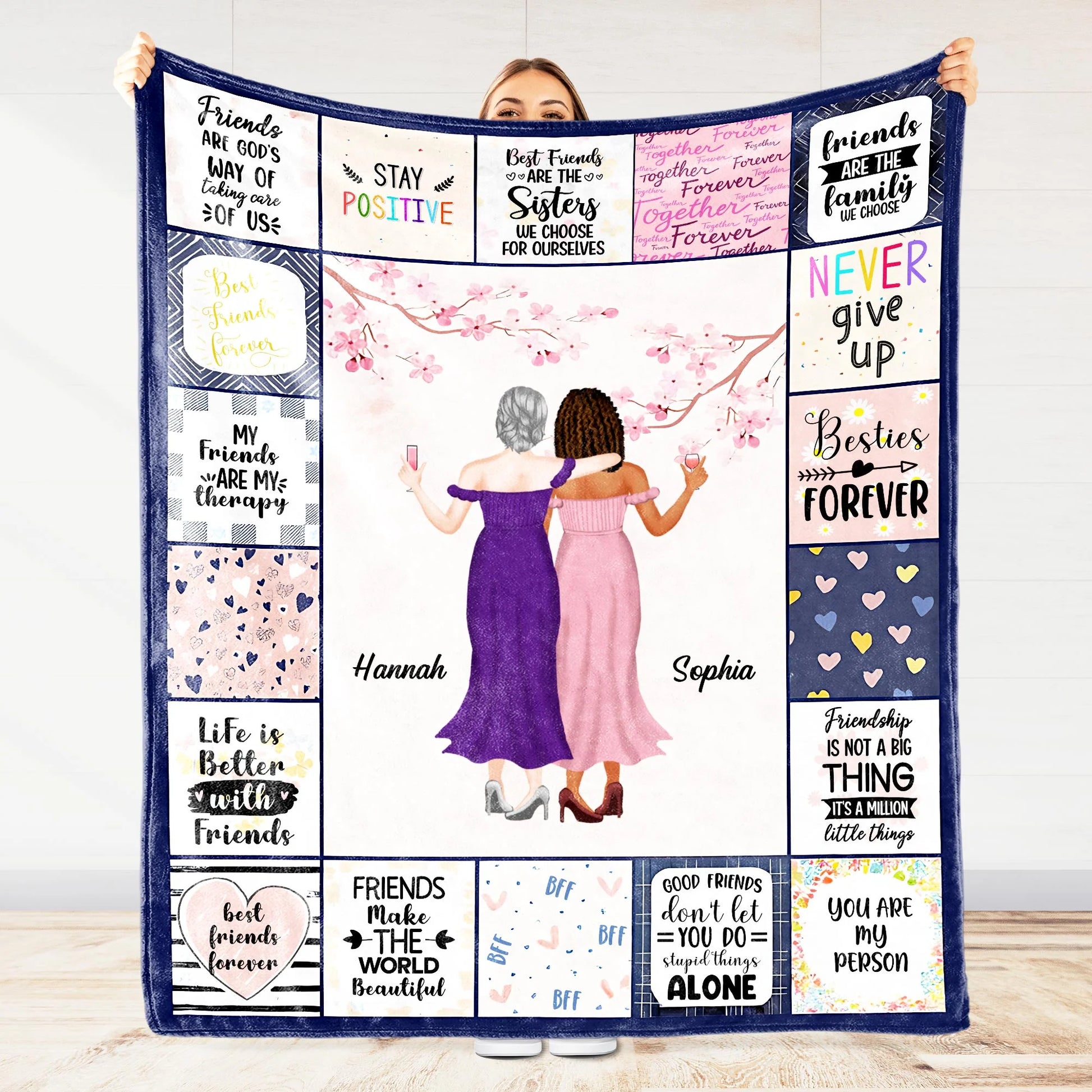 Custom Best Friends Forever Blanket for Best Friends with personalized design details for meaningful gifting