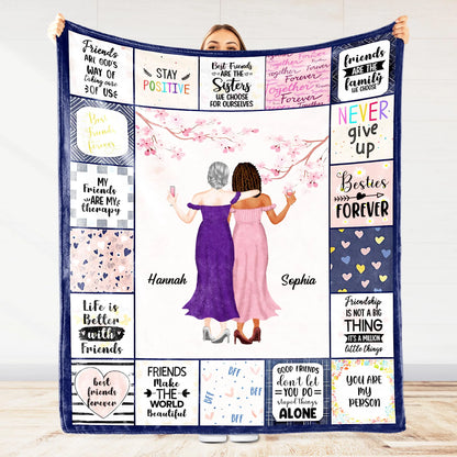 Custom Best Friends Forever Blanket for Best Friends with personalized design details for meaningful gifting