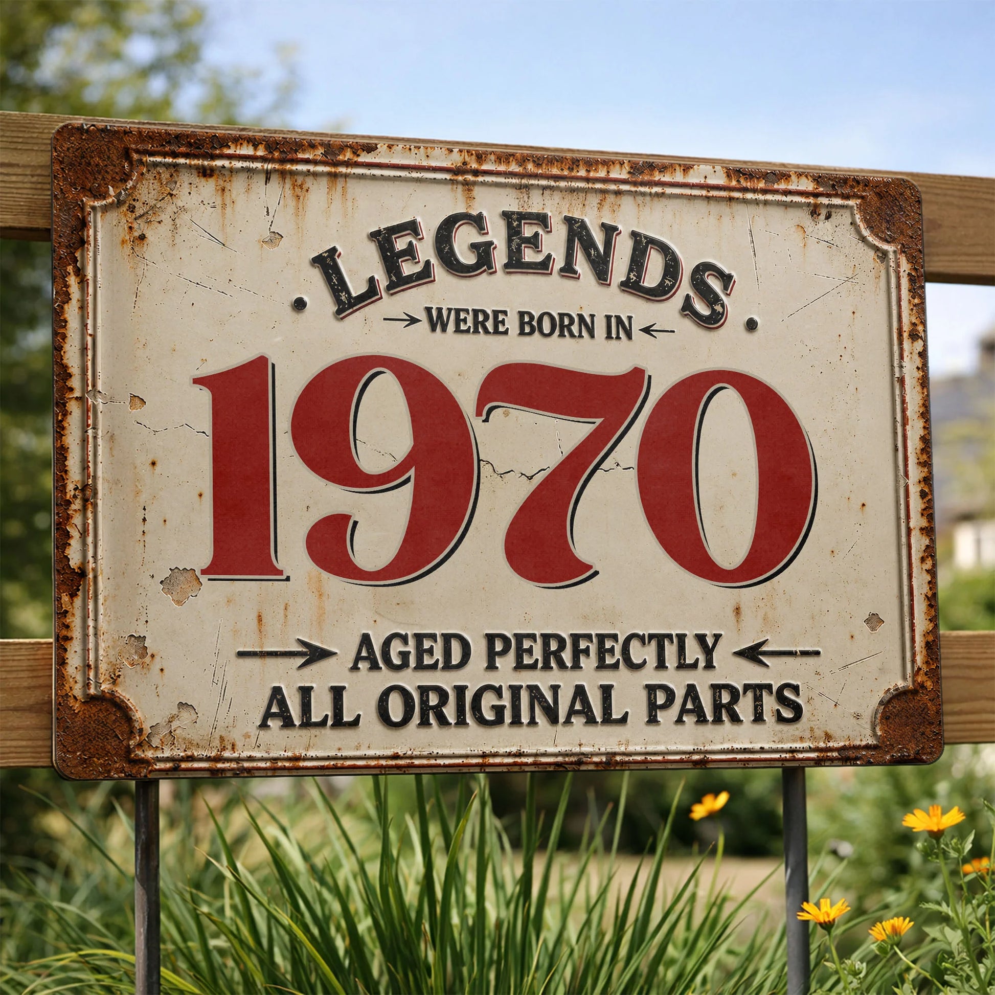 Custom Born In Legends Metal Sign for Dad with personalized design details for meaningful gifting image 8