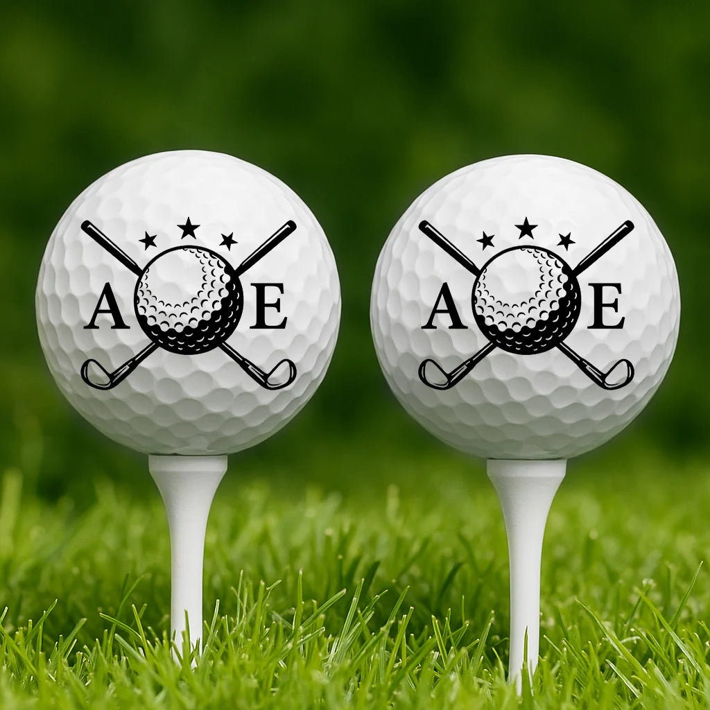 Personalized Golf Balls with Custom Name and Monogram for Dad - Unique Father's Day & Retirement Gift
