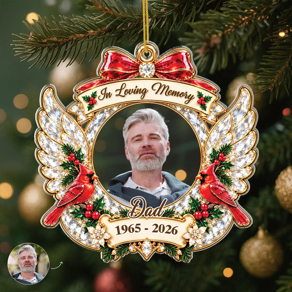 "I'm Always With You" Personalized Memorial Acrylic Ornament - Custom Christmas Keepsake for Mom Dad