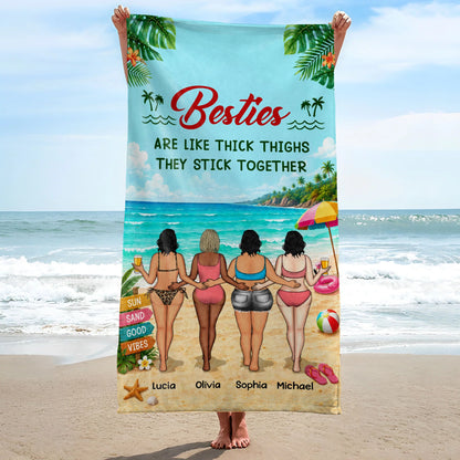 Custom Best Friends Beach Towel for Best Friends with personalized design details for meaningful gifting