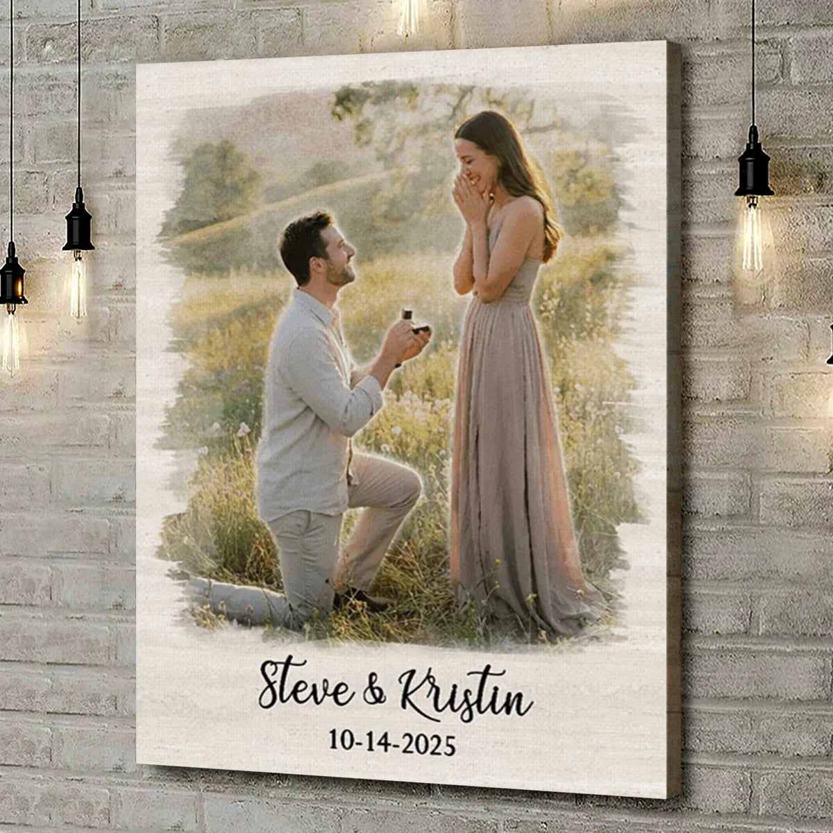 Custom Couple Proposal Photo Canvas / Poster - Personalized Engagement Keepsake Gift for Couples