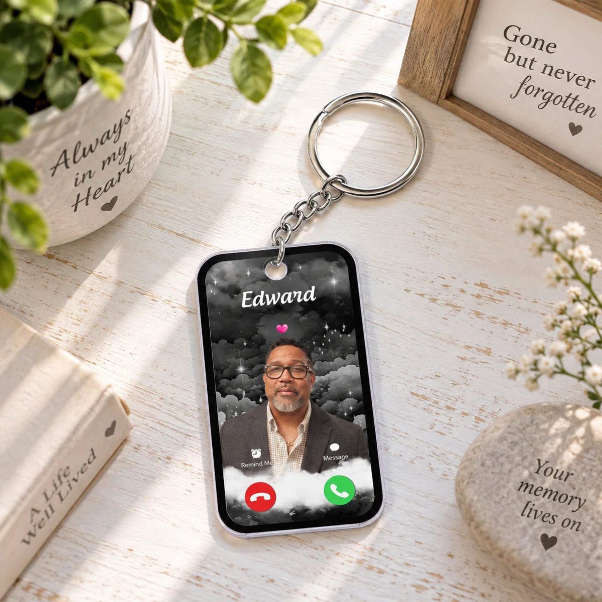 The Call I Wish I Could Take Personalized Acrylic Keychain - Memorial Keepsake for Family