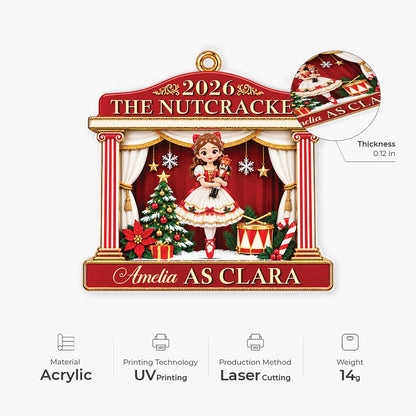 The Nutcracker Custom Name Acrylic Ornament - Personalized Christmas Keepsake Gift for Kids