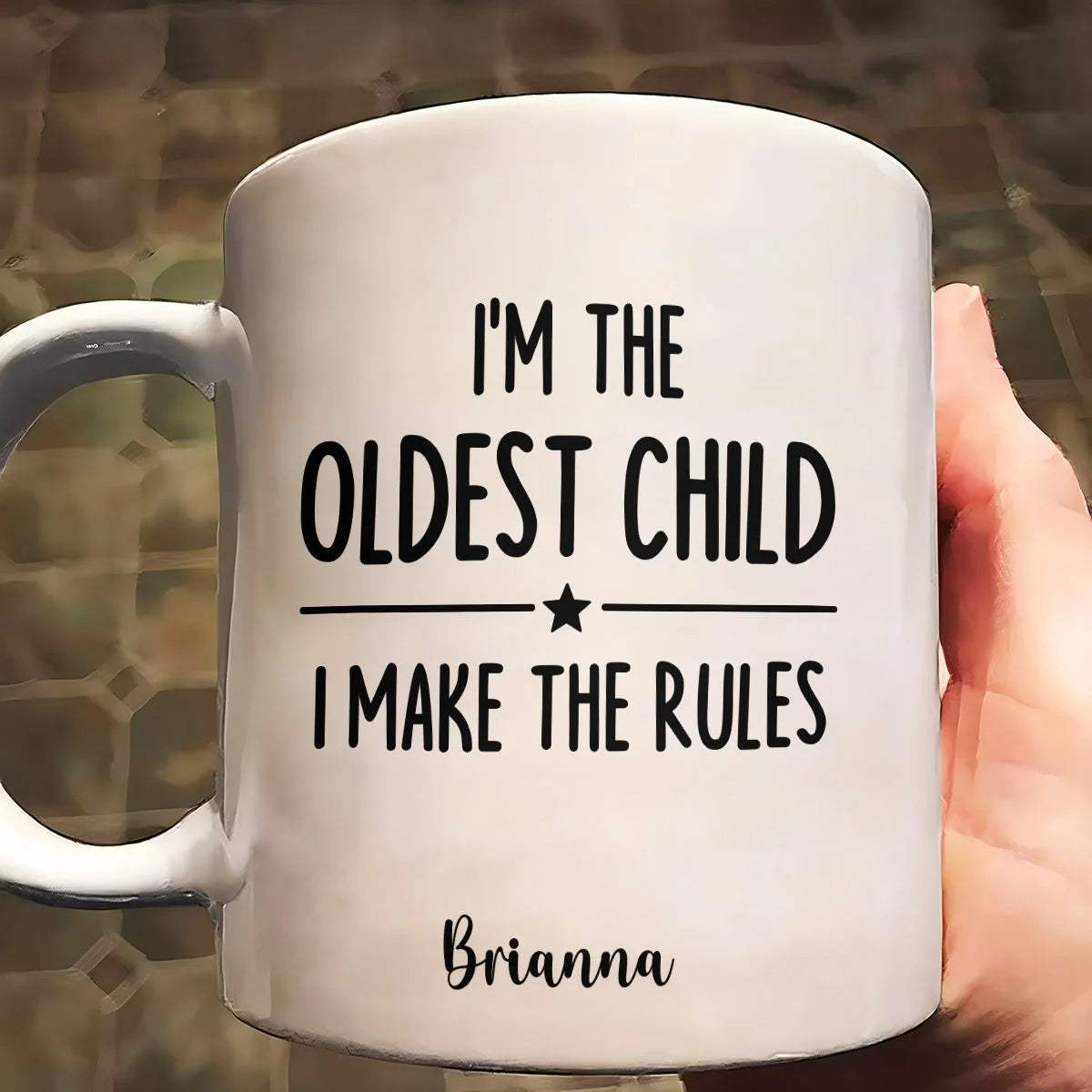 I Make The Rules - Personalized Sibling Coffee Mug