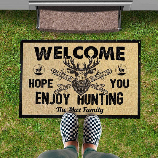 PRINTS10 Welcome Hope You Enjoy Hunting Doormat, Welcome Mats, Gift For Hunting Lovers HN590 15x24in-40x60cm
