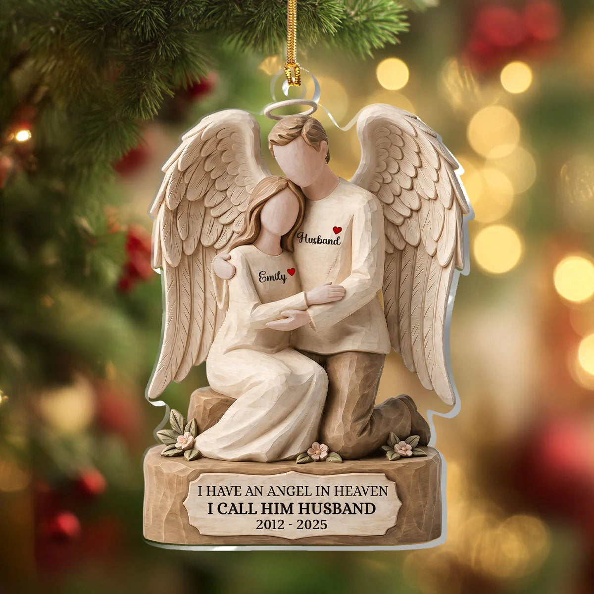 I Have an Angel in Heaven Personalized Acrylic Ornament - Custom Memorial Keepsake Gift