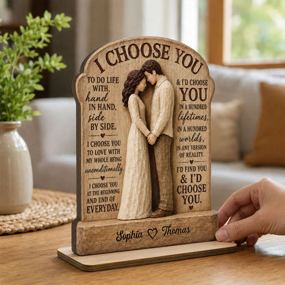 Plaque material and size view - Personalized Couple Anniversary Plaque