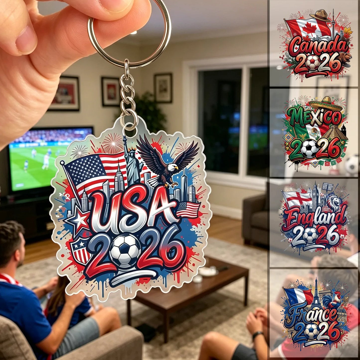 Personalized 2026 Soccer Country Keychain for Boyfriend with personalized design details for meaningful gifting