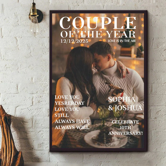 Custom Magazine Cover Canvas Print for Couples with personalized design details for meaningful gifting