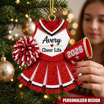 Cheer Life Personalized Cheerleader Ornament - Custom Cheer Team Keepsake for Girls