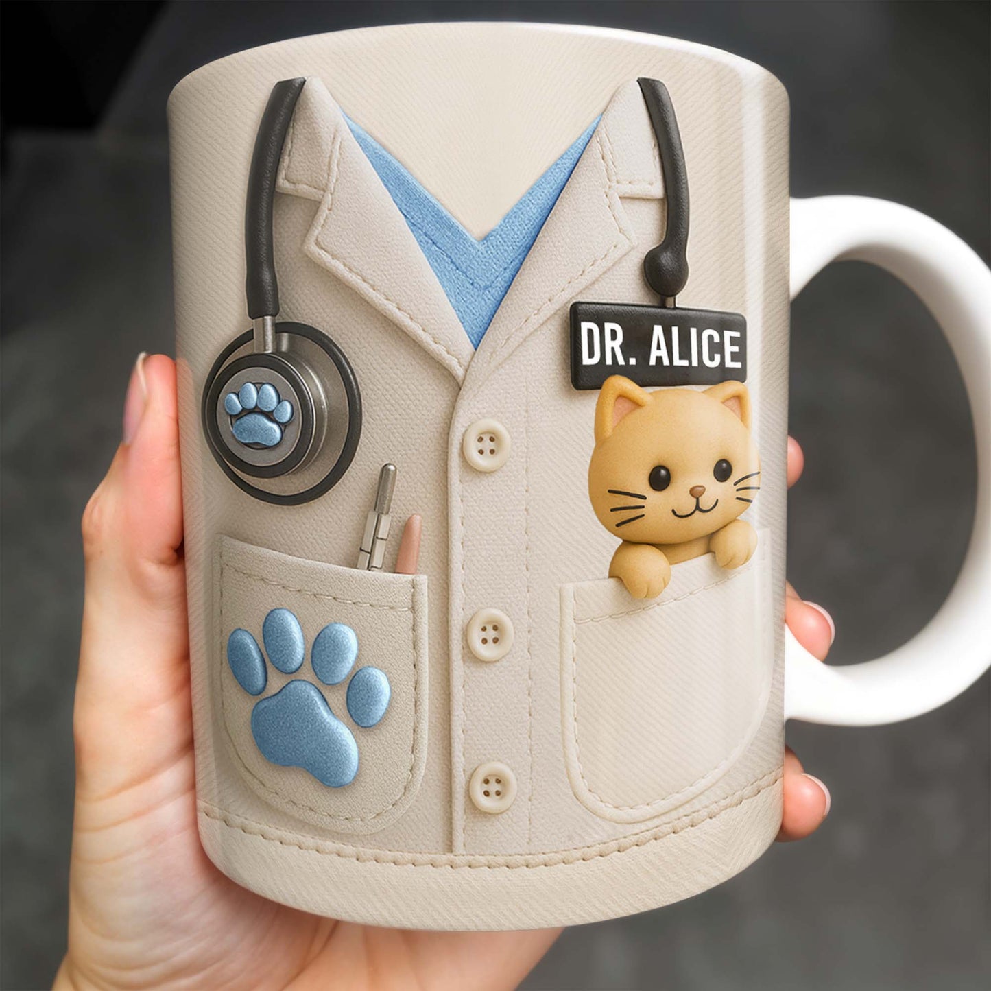 Personalized Vet Lab Coat Coffee Mug - Custom Veterinarian Gift for Dog Lovers and Vet Techs