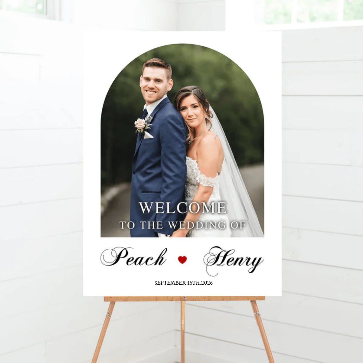 Canvas / Poster material and size view - Personalized Wedding Welcome Sign