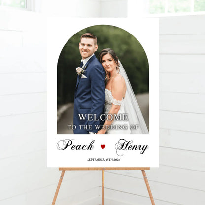 Canvas / Poster material and size view - Personalized Wedding Welcome Sign