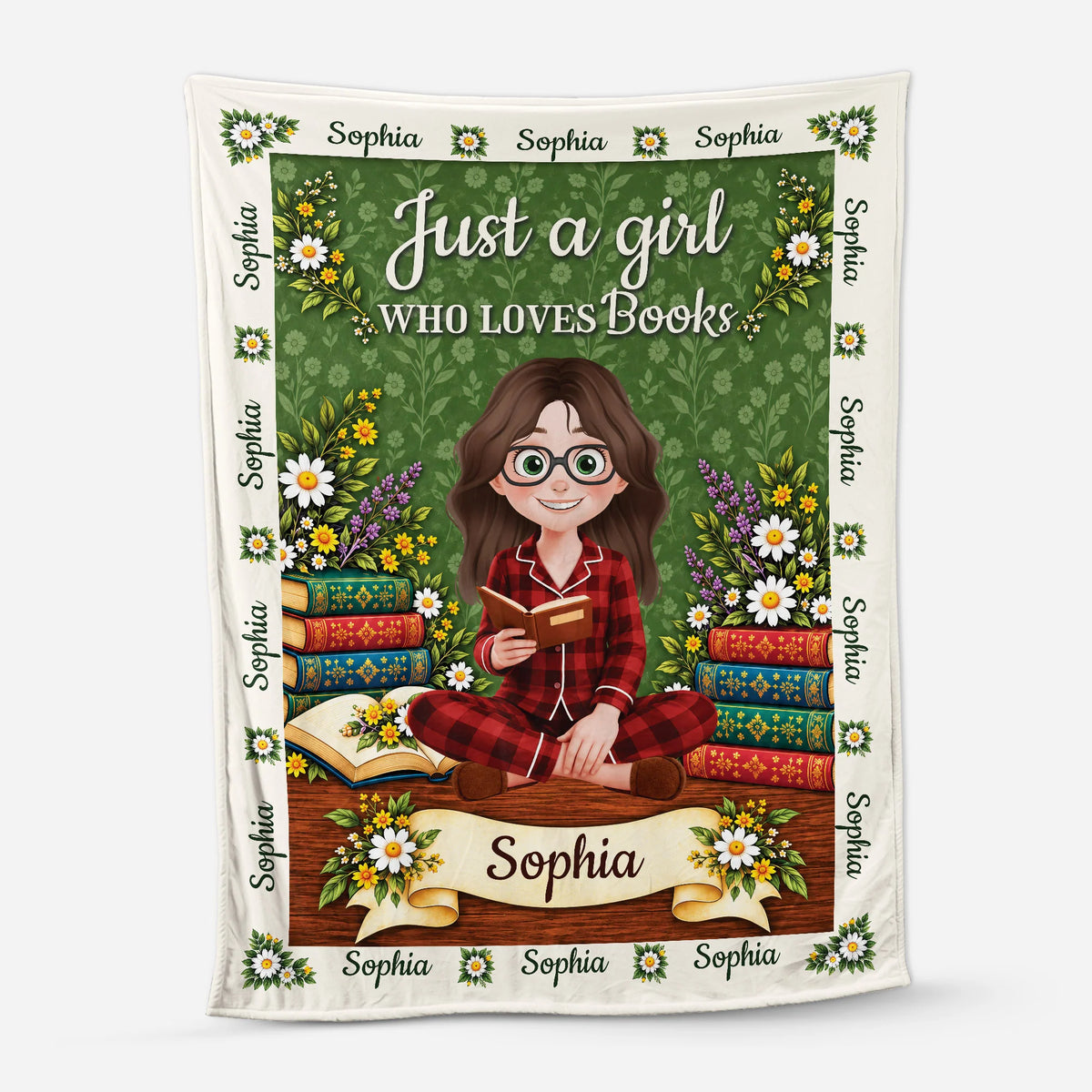 Shhh I'm Reading Personalized Book Lover Blanket - Custom Cozy Reading Gift for Kids & Bookworms