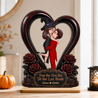 Personalized Halloween Couple Plaque for Wife with personalized design details for meaningful gifting