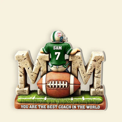Plaque material and size view - Custom Football Mom Plaque