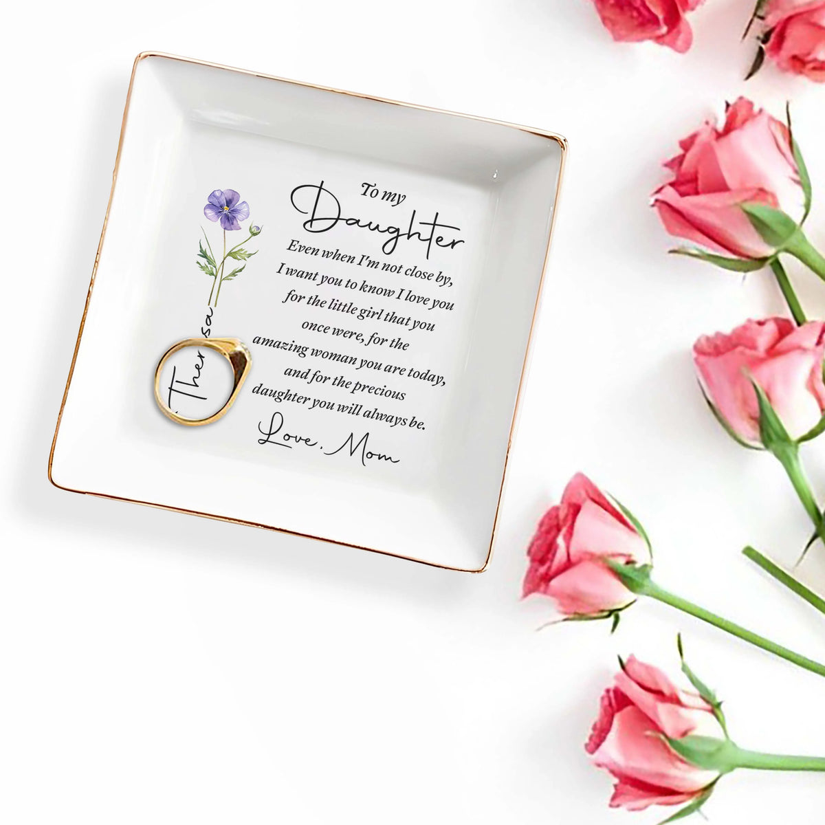 "Even When I'm Not Close By" Personalized Jewelry Dish - Custom Daughter Gift from Mom