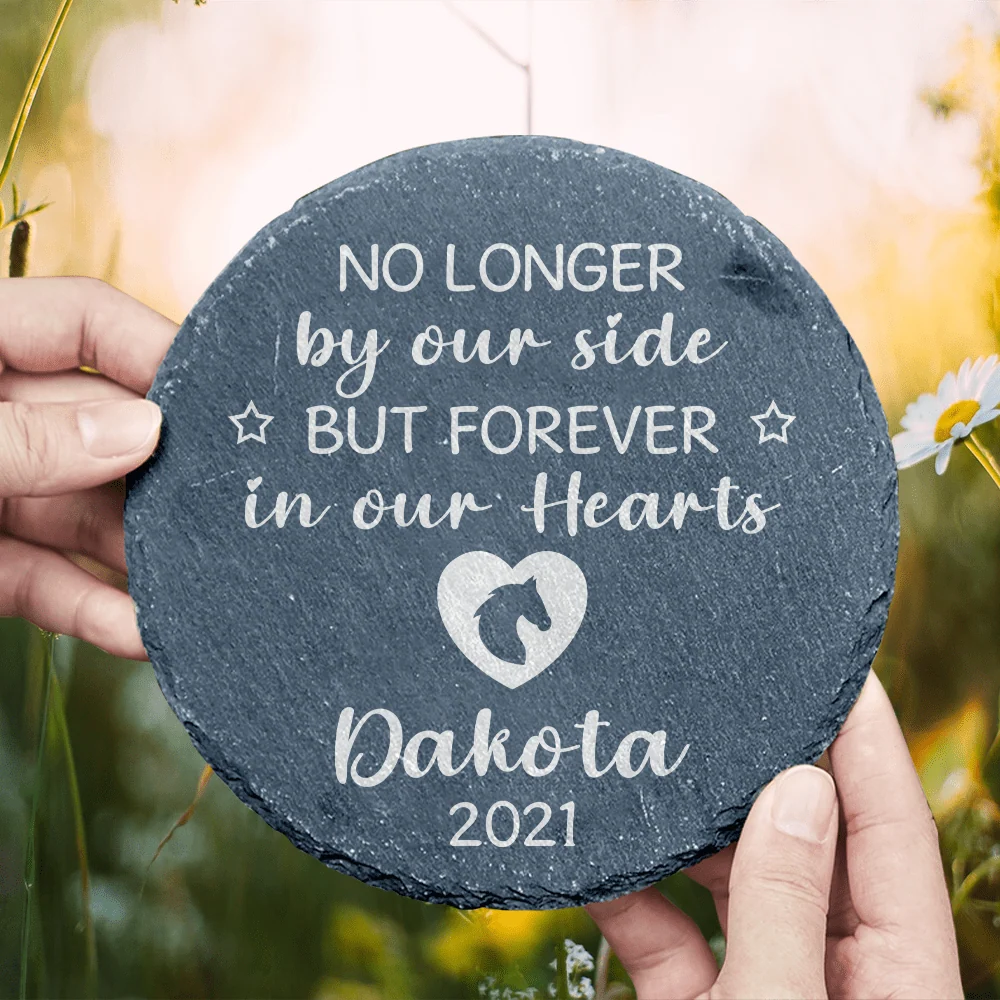 PRINTS10 No Longer By Our Side But Forever In Our Heart Pet Stone Personalized Gift K228 890027