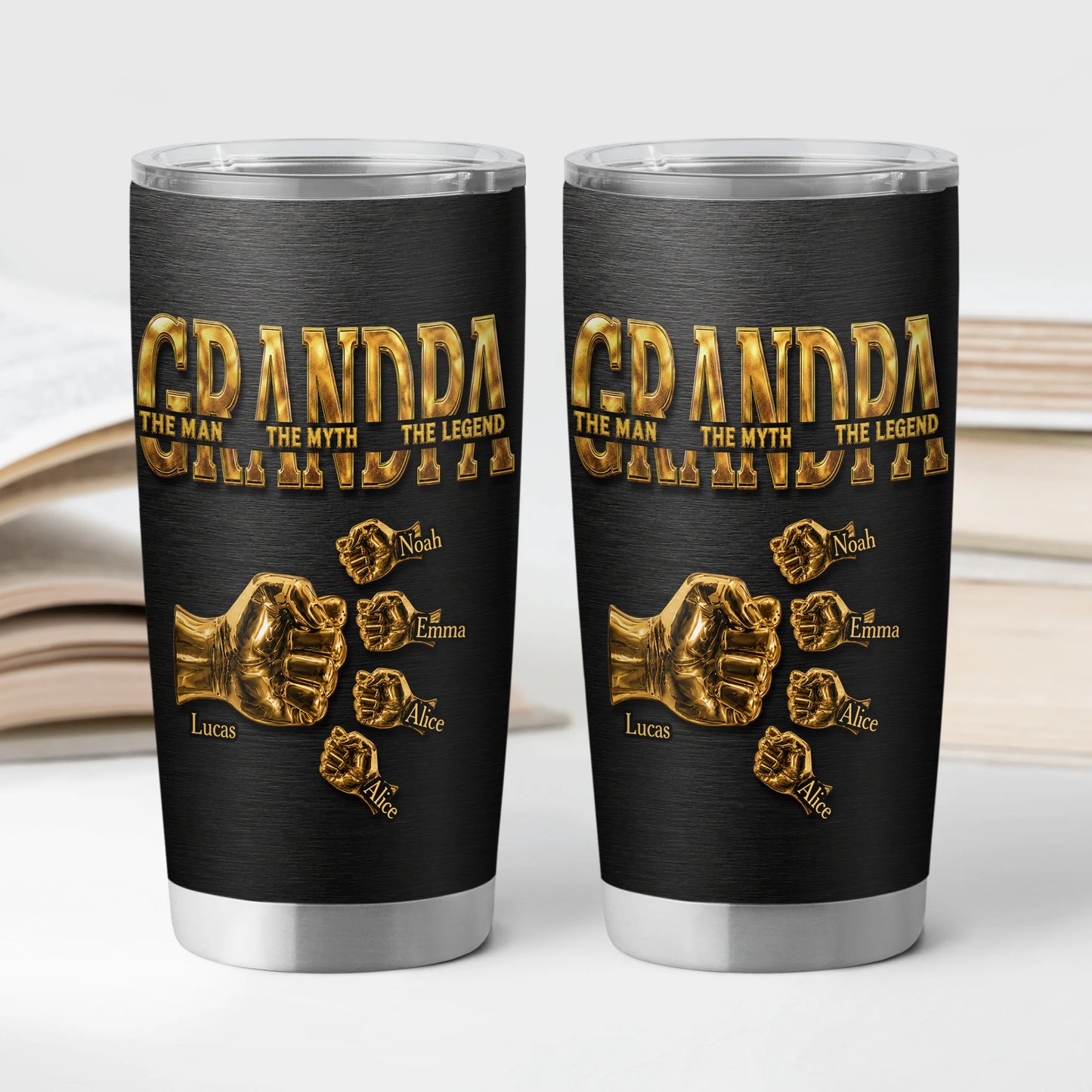 Personalized Dad Fist Bump Tumbler personalization view for Dad