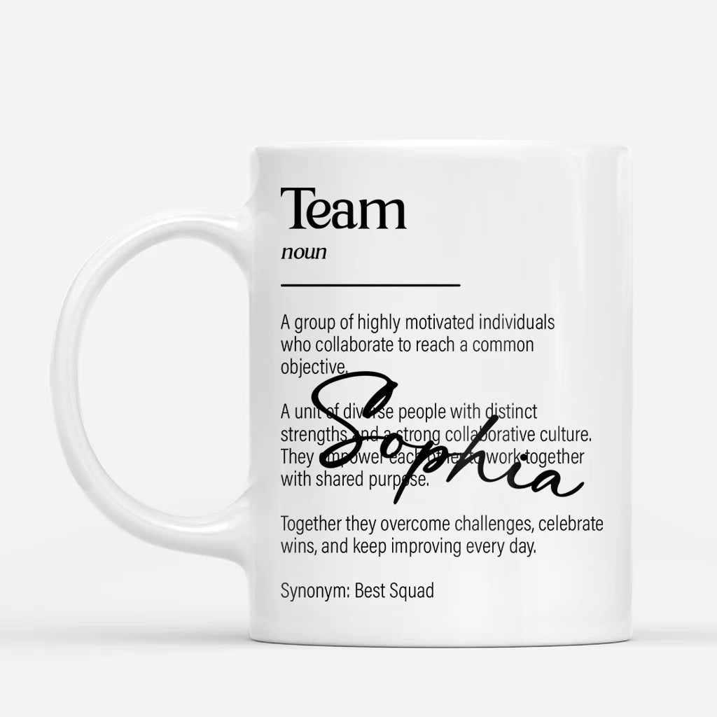 Best Squad Definition Personalized Mug - Office Promotion Gift for Coworkers