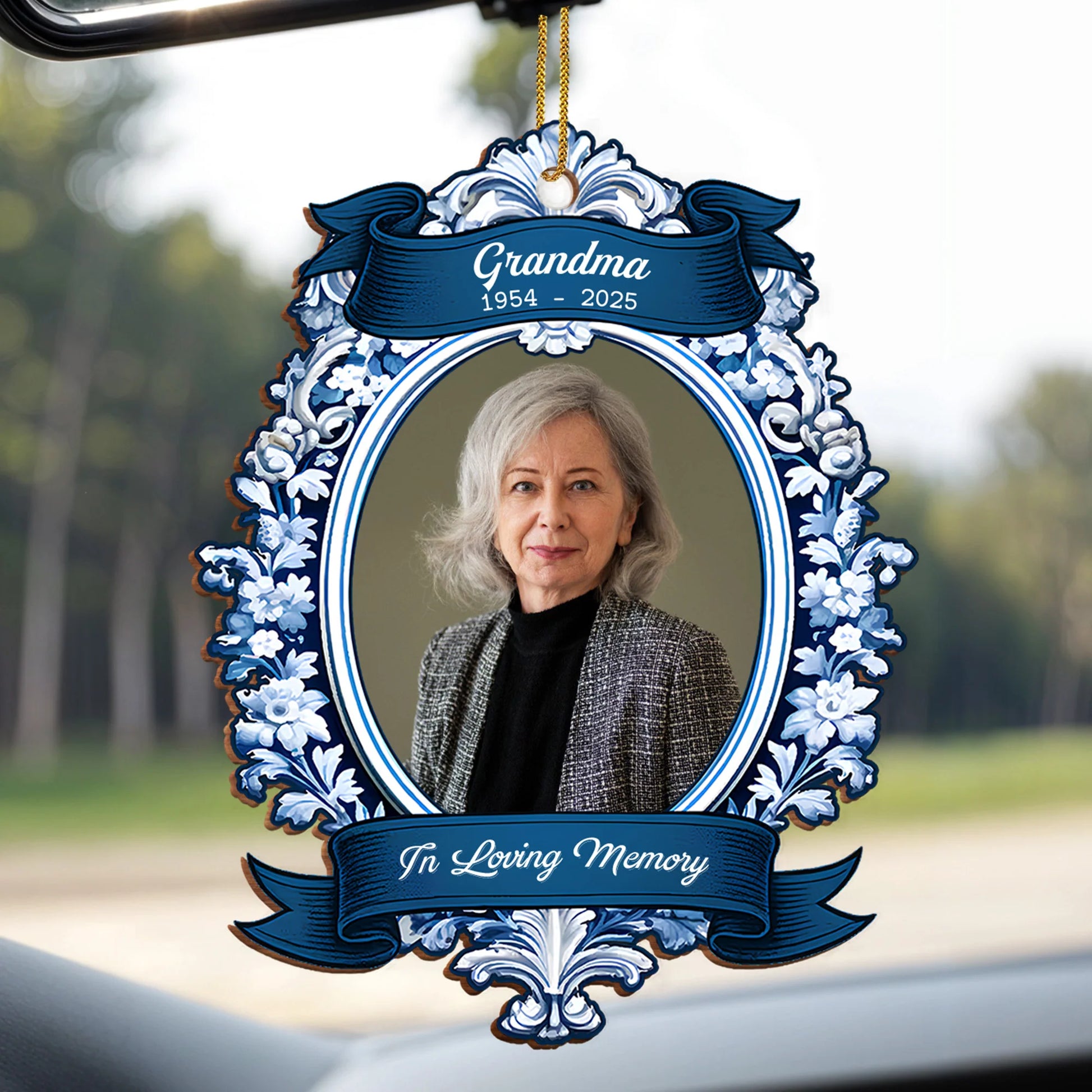 In Loving Memory Personalized Memorial Wooden Ornament - Custom Photo Keepsake for Family