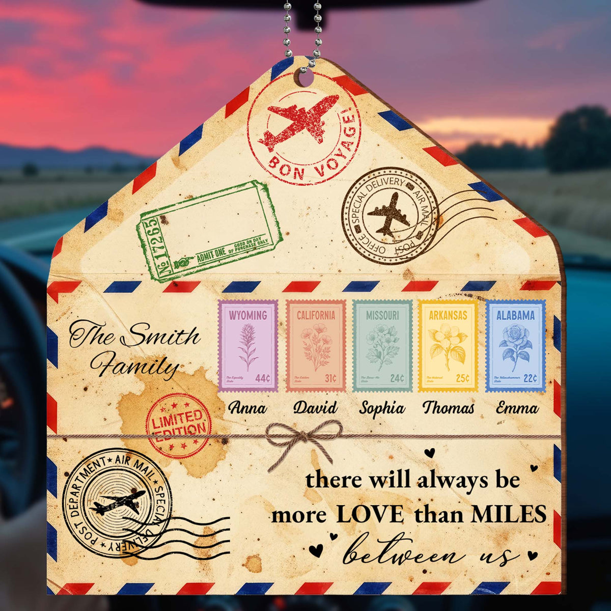 More Love Than Miles, Family Travel Ornament