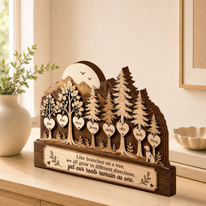 Custom Family Tree Wooden Plaque personalization view for Family